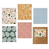 Recyco キッチンクロス セルロース クロス 17×19cm ふきん 5枚セット 天然繊維 スポンジワイプ Urban Boho テラゾ ぐんぐん吸水 速乾 耐久性 吸水クロス キッチンタオル 抗菌 防臭 断熱マット