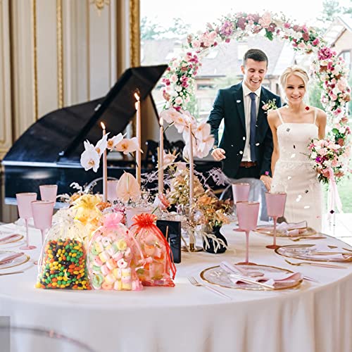 Image of Hopttreely 100PCS Moon Star Organza Bags, 3X4 Organza Jewelry Candy Bags, Mixed Color Organza Favor Bags Gift Pouch with Drawstring for Wedding Party Mother's Day