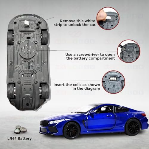 Image of VARIYA ENTERPRISE Exclusive Alloy Metal Pull Back Die-Cast Car Diecast Metal Pullback Toy Car with Openable 6 Doors,Light Music Boys Gifts Toys (1:32 B-M-W M8 - Black 1Color)