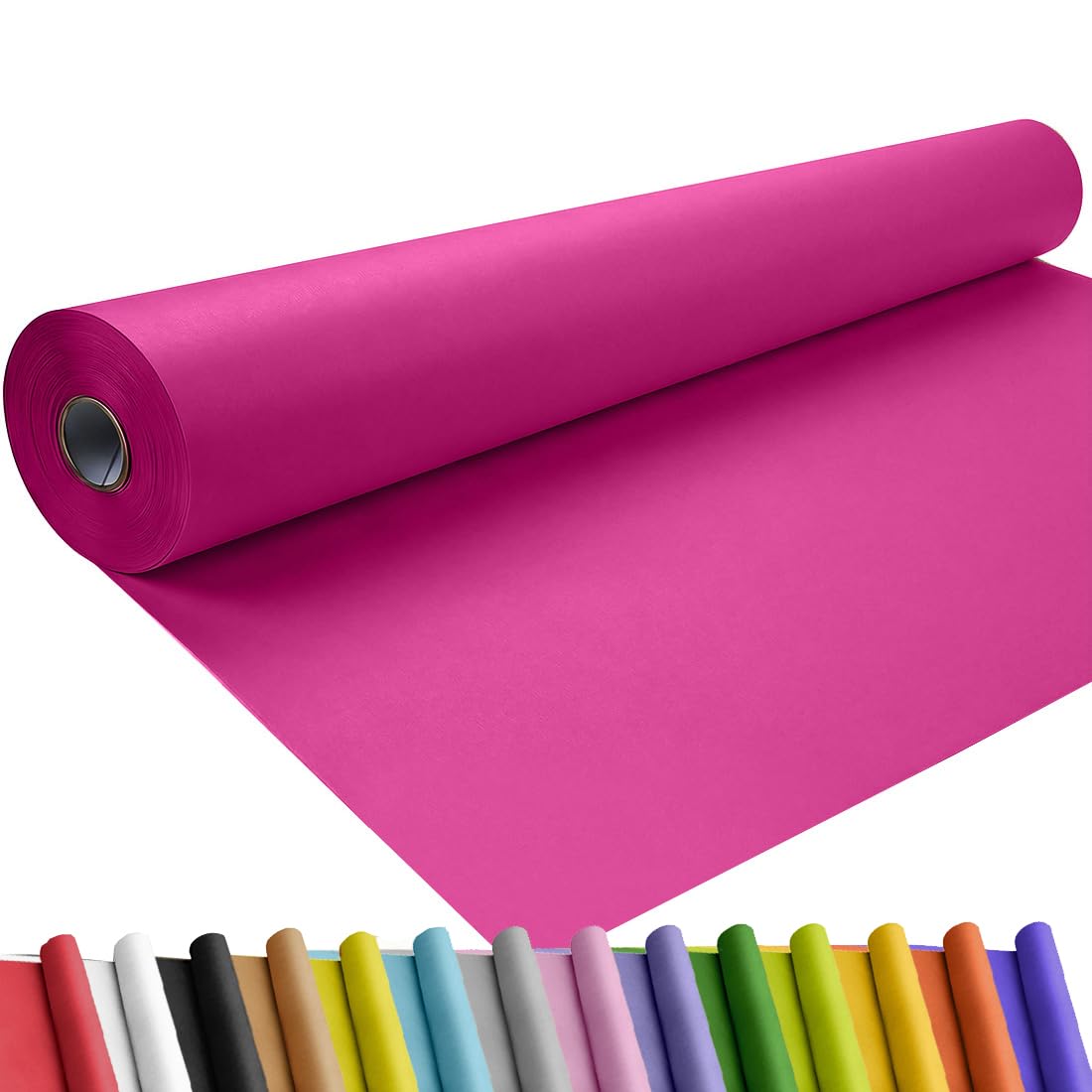 SMART&amp;CASUAL 36" x 1,500" (125') Rose Red Kraft Craft Paper Roll for Gift Wrapping Bulletin Board Bouquet Flower Art Packing Parcel Table Covering 80GSM 55LB (Rose Red, 36" x 125')