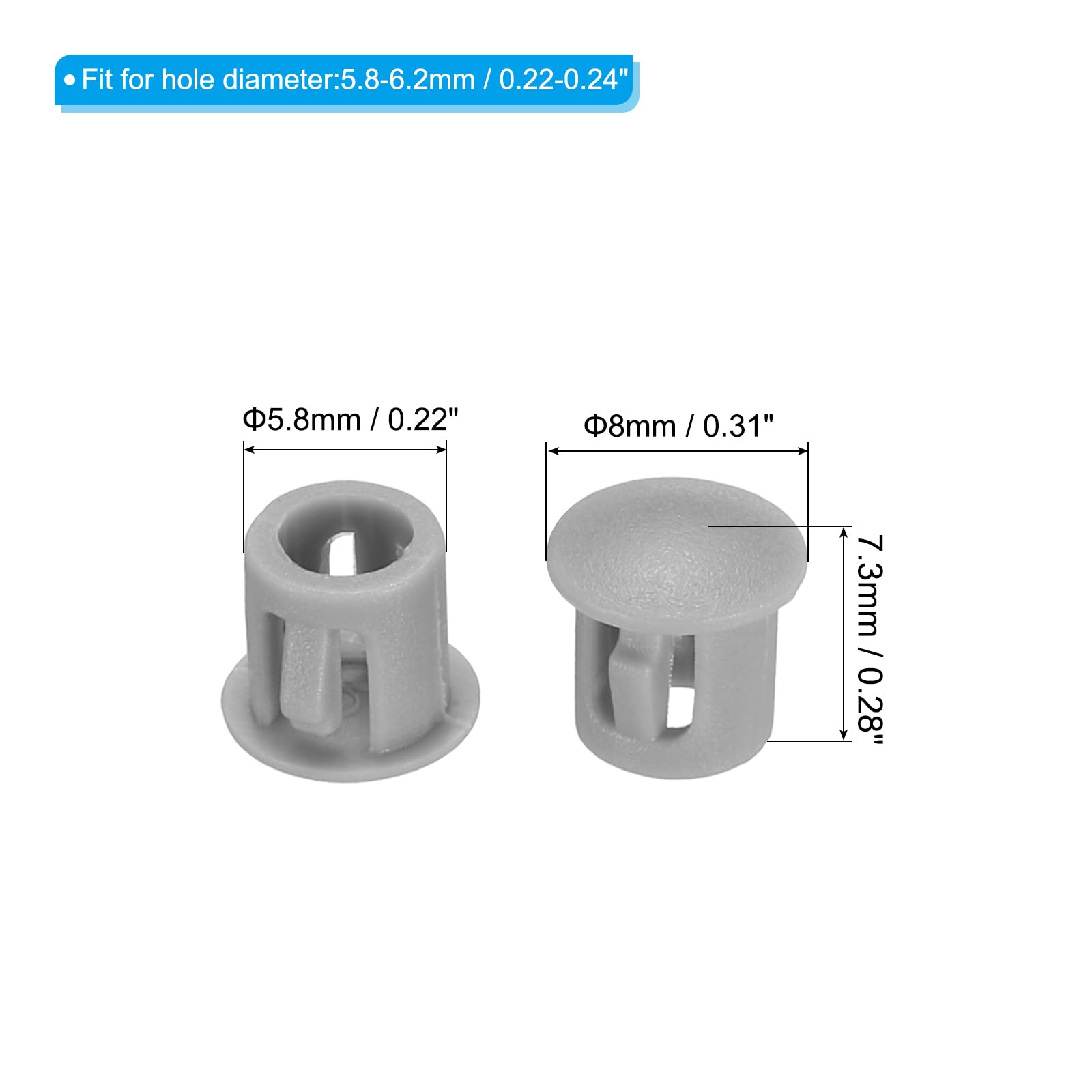 PATIKIL 10 Mm/3/8 Tapones De Plástico Para Agujeros, Paquete De 80 Unidades  Tipo Flush, image size:1600x1600