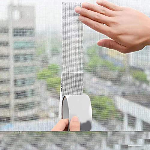 Garosa Screen Tool Mesh Repair Tape, Fine Mesh Self Adhesive Patch, Durable Polyurethane for Window Screens and Doors (Grey)