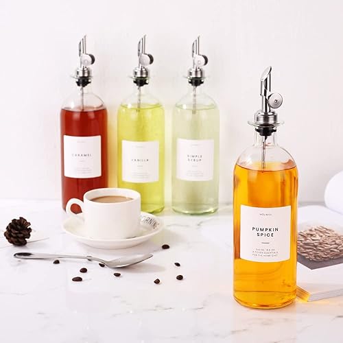 Miniatura 9 de Molimoli Moilmoli - Dispensador de aceite y vinagre con boquilla de vertido de metal, dispensador de botellas de vidrio para cocina, vertedores de