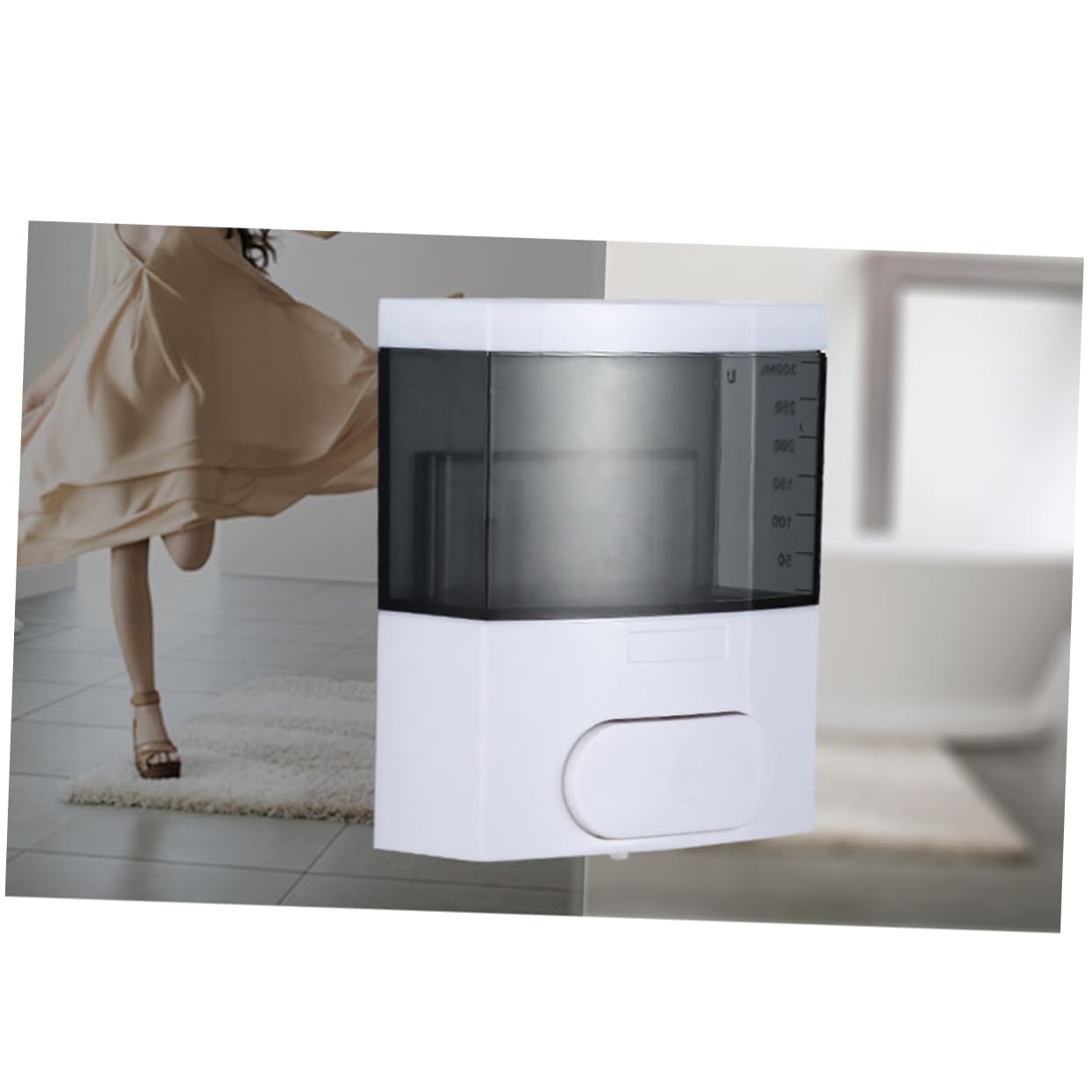 FONDOTIN Refillable Wall-Mounted Soap Dispenser 300ml Liquid Soap Bottle for Bathroom