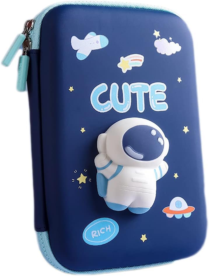 Parshya Big Astronaut 3D Cover Large Capacity Unicorn Pencil Case Compass with Compartments, School Supply Organizer for Students, Stationery Box, Cosmetic Zip Pouch Bag (B0CJVH7DMB) Amazon Price History, Amazon Price Tracker