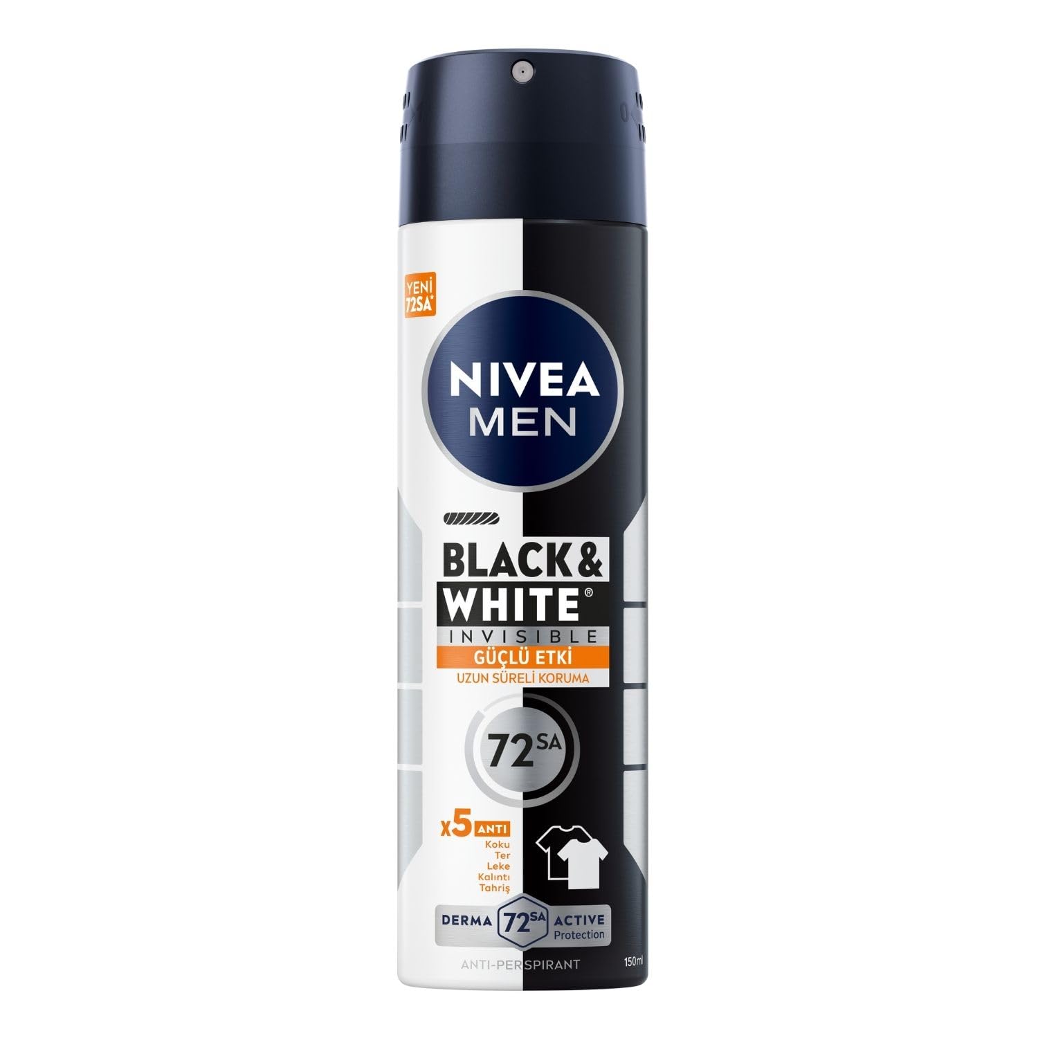 NIVEA MEN Erkek Sprey Deodorant Black&White Invisible Güçlü…