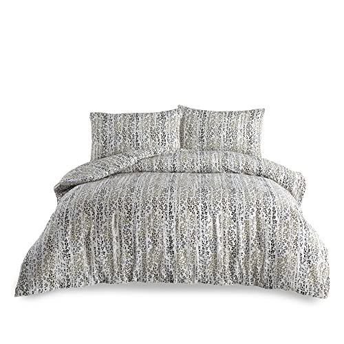 Homy Textiles Parure de lit 100 % coton pour très grand lit - 3 pièces : 1 housse de couette 240 x 220 cm, 2 taies d'oreiller 50 x 75 cm (Betty Green, King) Cover