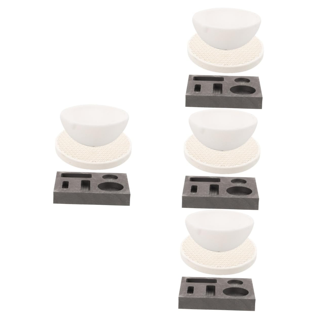 Housoutil 1 Set Set Graphite Crucibles Set for Melting Casting Metal Ingot Kit for Gold Silver Durable High Thermal Conductivity Wear