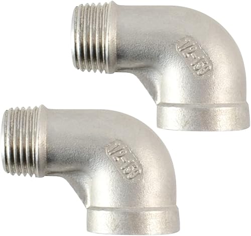 Miniatura 4 de DAN SPEED 2 piezas de rosca hembra NPT de 1-12 pulgadas x rosca macho NPT de 1-12 pulgadas, codo de calle de 90 grados, accesorio de tubería fundido