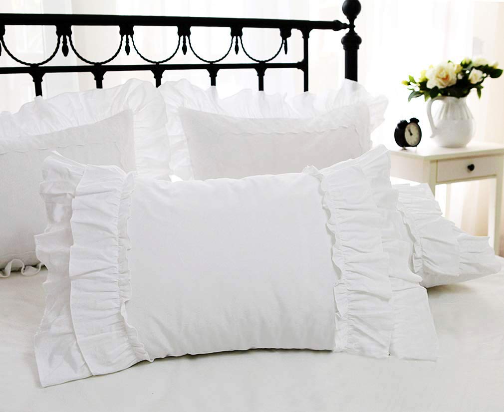 シングルサイズ 綿100％ 掛け布団カバー ホワイト 可愛い 枕カバー2枚セット Amazon｜Lecozy 綿100％ホワイト可愛い掛け布団カバー フリル 枕