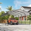GarveeTech Metal Carport, 13x26 FT Outdoor Carport Canopy with Reinforced Base and Galvanized Steel Roof, Heavy Duty Garage Car Shelter Shade for SUV, Truck, Boats