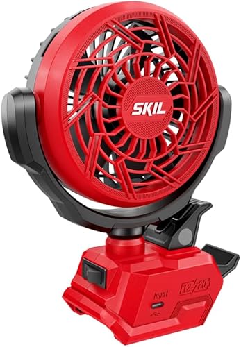 Skil 12V/20V Brushless 4 in. Clamp Fan, Tool Only- FN0400D-00, One Size, Red