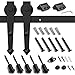 SMARTSTANDARD 6.6FT Heavy Duty Sliding Barn Door Hardware Kit, Single Rail, Black, Super Smoothly and Quietly, Simple and Easy to Install, Fit 36