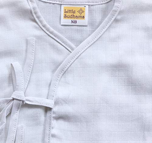 Image of Baby Relaxed Fit Double Muslin Cotton Full Sleeve Tops (Pack of 4) (LSBFST-0001 Assorted3 S3-6 Months)