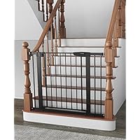 Cumbor 29.7-40.6\" Baby Gate for Stairs, Baby Essential Safety Gate, Mom's Choice Awards Winner-Dog Gate for Doorways, Pressure Mounted Auto-Close Pet Gates for Dogs Indoor, Durable Child Gate, Black