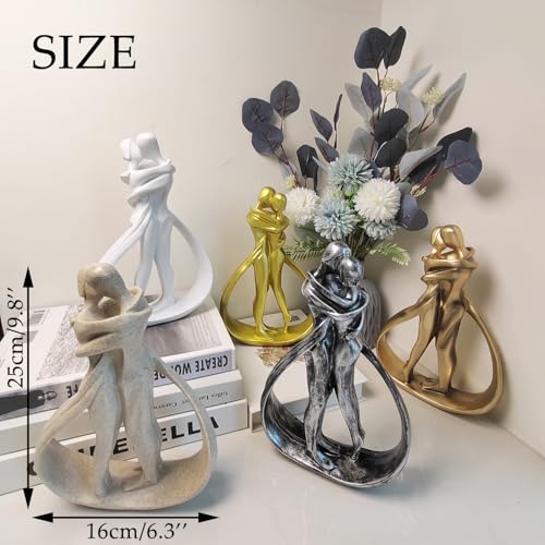 Estatuas de pareja para decoración, esculturas románticas modernas miniatura 5