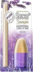 Difusor Aroma Lavanda Suave Secar Harmonia 100ml Com Varetas Perfume Contínuo Ambientes Sala Quarto Escritório Aromaterapia Terapêutico