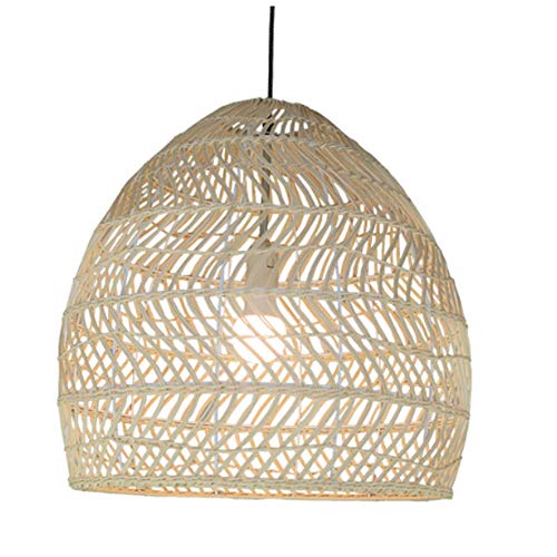 Goutte lumineuse en bambou tressé pour salle à manger élégante
