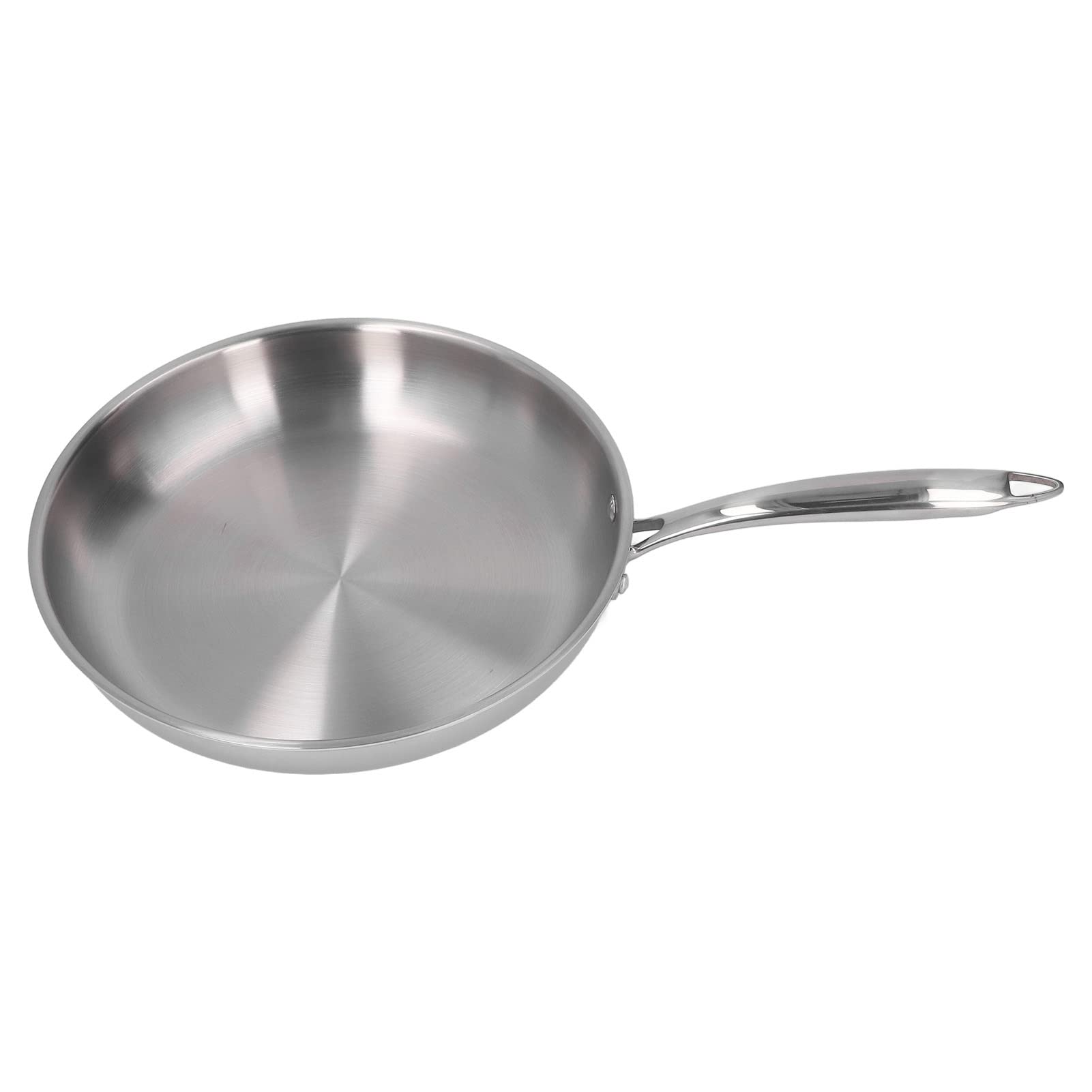 Fabater Patelnia ze Stali Nierdzewnej 304, 3-warstwowa Niepowlekana Patelnia do Omletów, Zagęszczona z powłoką nieprzywierającą, Nitowany Ergonomiczny Uchwyt, Nawet Naczynia do Podgrzewania (28CM)