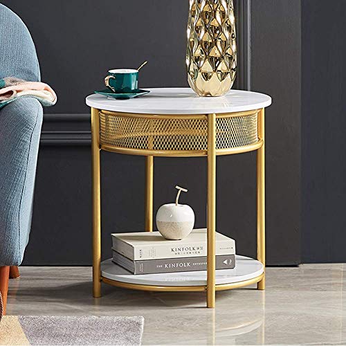 Table basse ronde en marbre pour optimiser les petits salons