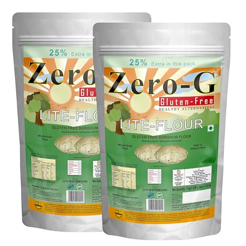 Image of ZERO - G Gluten Free Lite Flour (1.25 KG) - Sorghum (Jowar) Atta for Perfect Rotis|All Purpose Gluten-free Flour|High Dietary Fiber for Easy Digestion|Good Kneading, Rolling & Puffing Properties