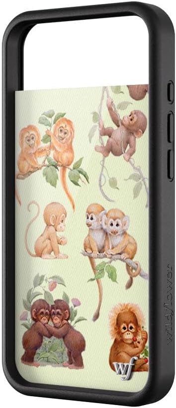 Wildflower Cases - Compatible with iPhone 17 Air | Protective Black Bumper, 6.5ft Drop Test Certified, Women Owned Small Business | Green Animal Brown Aesthetic Trendy Cute | Monkey Biz