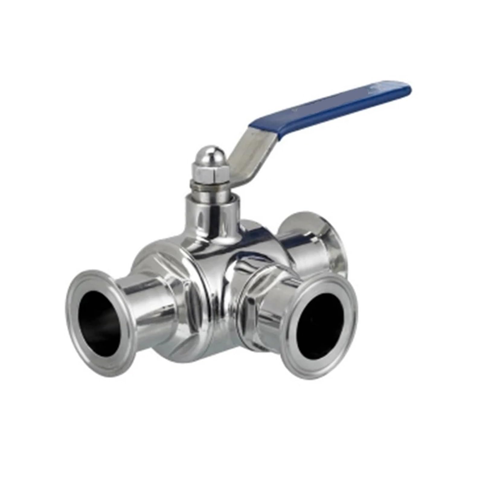 HYUJNAFZR 89mm 304 Stainless Steel Sanitary Ball Valve 3-Way 1.5" OD 50.5mm Triple Clamp Ferrule Type Suitable for Food Homemade Diary