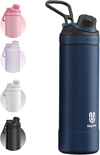 Miniatura 14 de Botella de agua aislada de 24 onzas, acero inoxidable al vacío de doble pared, diseño de boca ancha, botella reutilizable a prueba de fugas para