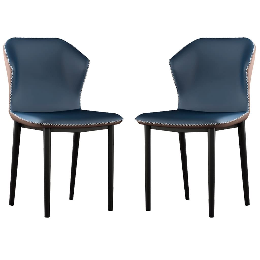 Chaises de cuisine en cuir PU bleu foncé lot de 2 fauteuil de maquillage chambre