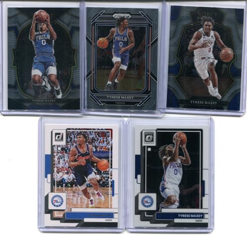 Tyrese Maxey Philadelphia 76ers Assorted Basketball Cards 5 Card Lot