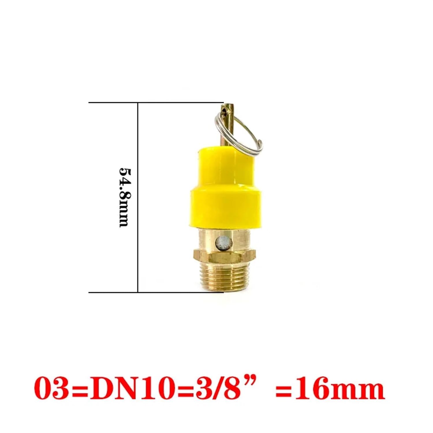 1/8" 1/4'' 3/8" 1/2" Standard Pipe Thread 8kg Air Compressor Safety Relief Valve Pressure Release Regulator for Pressure Piping/Vessels(4)