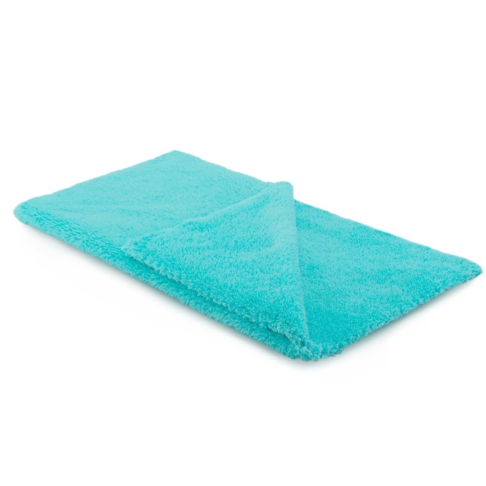 SPTA Toalla de Secado de Microfibra para Lavado de Coche, Paquete de 6 Toallas de Lavado de Coche súper afelpadas sin Bordes para Detalles de automóviles, 16.1 x 17.7 Pulgadas, 420 g/m², Azul