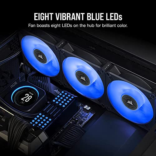 Image of CORSAIR ML120 LED Elite, 120mm Magnetic Levitation Blue LED Fan with AirGuide, Single Pack, Black