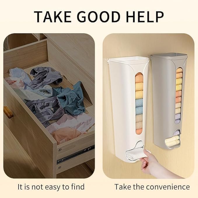 Image of Wall Mounted Storage Box, Multipurpose Plastic Organizer, Transparent, Space-Saving Dispenser for Kitchen, Bathroom, Wardrobe