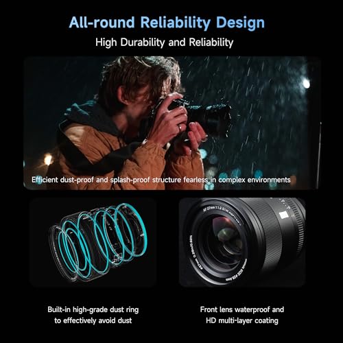 VILTROX AF 27mm F1.2 Pro APS-C Objectif pour Monture Fuji X, AF 27mm f/1.2 Grande Ouverture Objectif Grand Angle autofocus Compatible avec Fuji X-T5, X-T50, X-E5, X-T30 III, X-M5, X-H2, X-H2S, X-S20 – vue 7