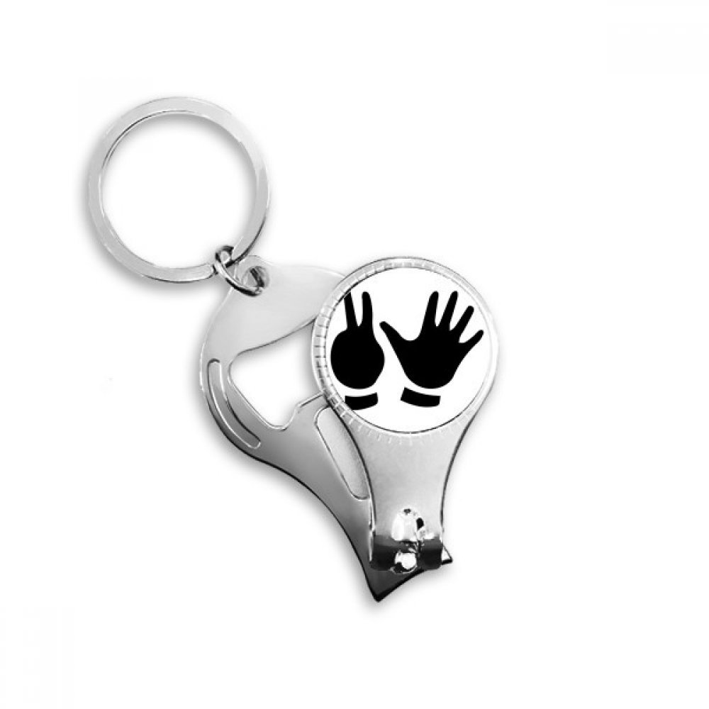 Porte-clés avec deux cinq motif contour des ongles idéal dans votre sac à main