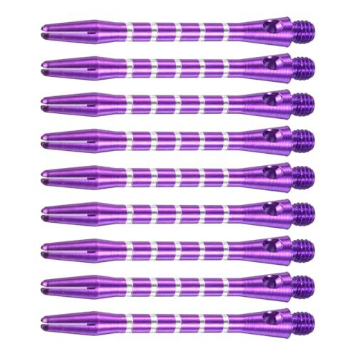 YOKIVE 9 Pcs Dart Shafts, Indoor Outdoor Aluminum Medium 2BA Thread Dart Stems Replacement Dart Accessories | Home, Club, Camping (Purple 48mm)