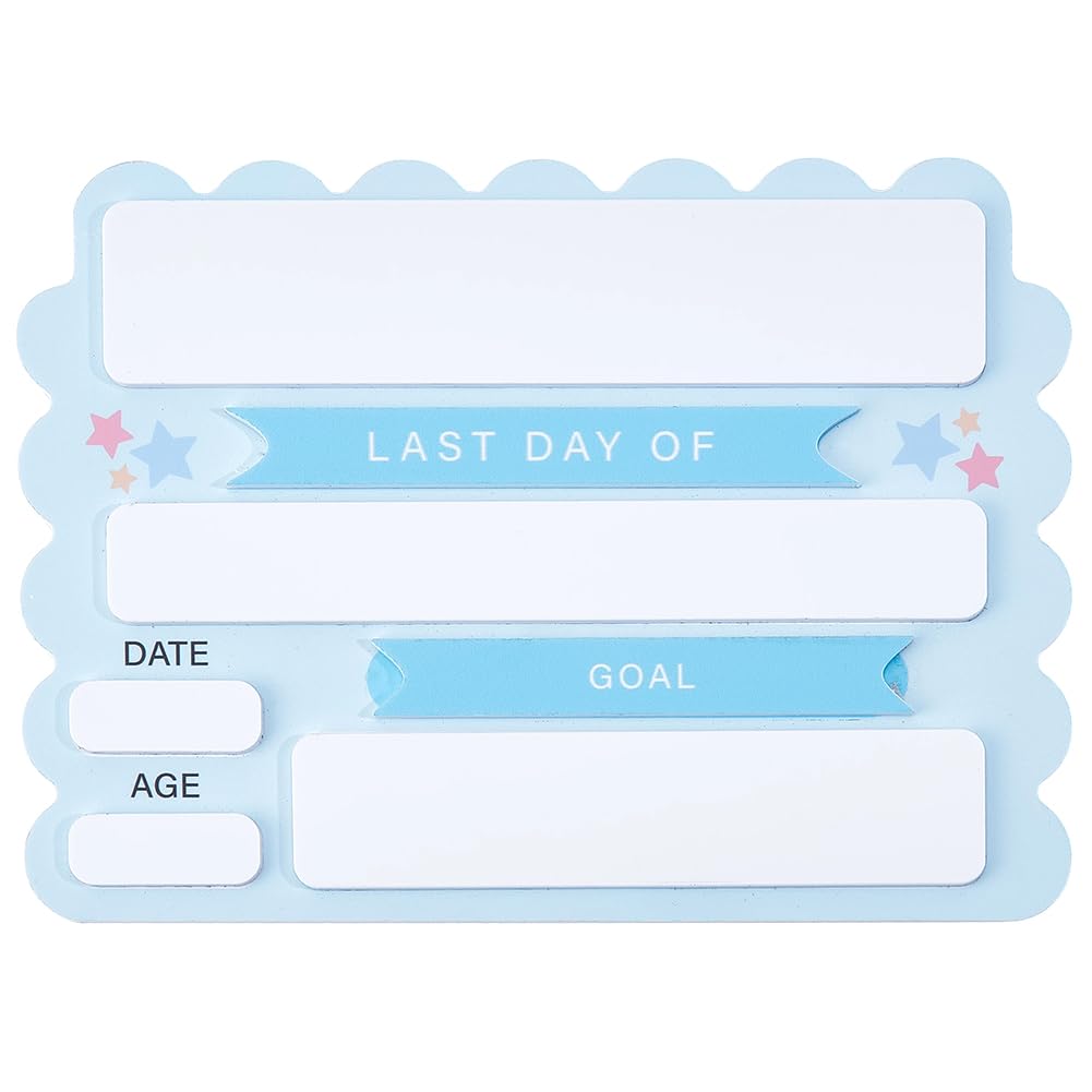 BENECREAT Last Day of School Sign, Acrylic School Board with Wavy Edge Design, 14.6x19.6cm/5.7x7.7inch Reusable Chalkboard for Preschool, Pre-K, and Kindergarten, Rectangle