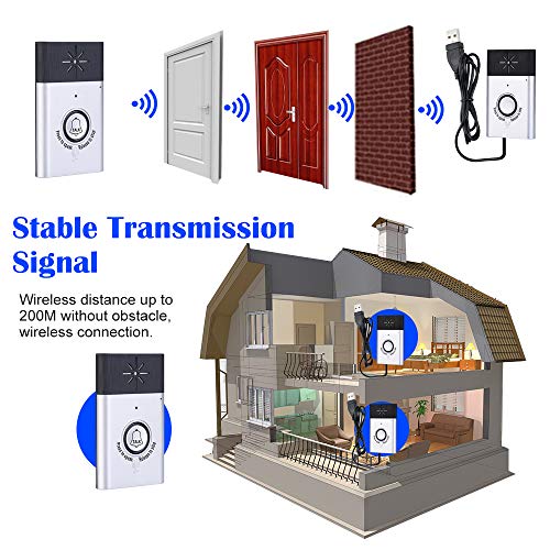 Homesen campainha de voz sem fio interfone campainha monitor de conversa de 2 vias com 1 * botão de