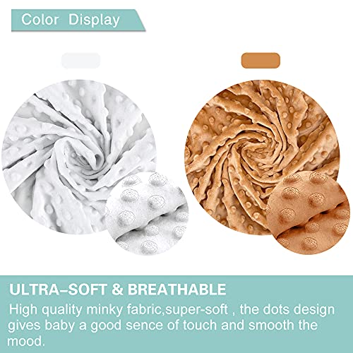 Image of Owlowla Bassinet Sheet Set,Ultra Soft Minky Cradle Sheets Universal Fitted Bassinet Pad /Mattress for Baby Boys Girls(Ivory /Caramel)
