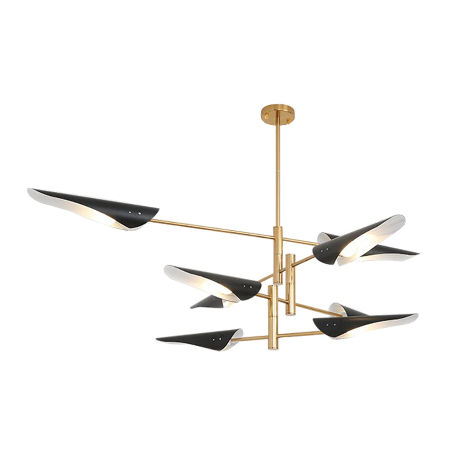 Lustre de ferme industriel en alliage noir et moderne orientable à 360