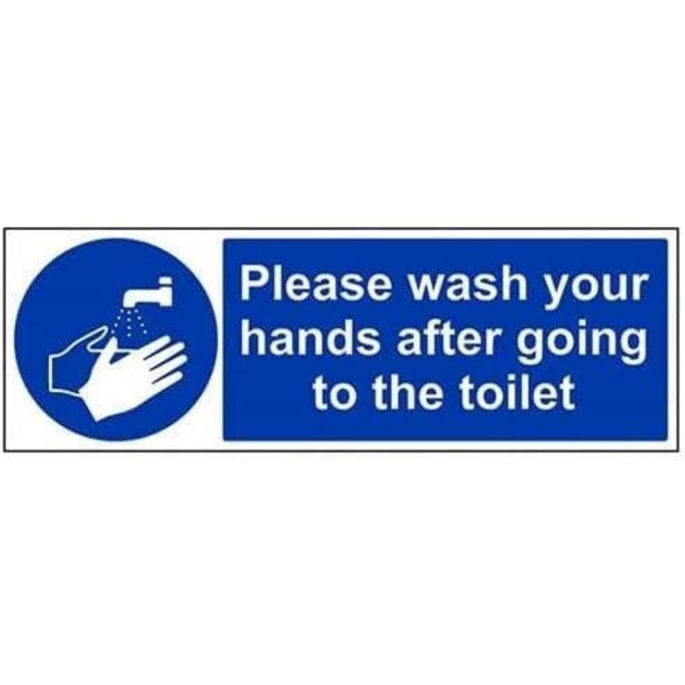 V Safety Please Wash Your Hands After Going To The Toilet Sign – 600mm ...