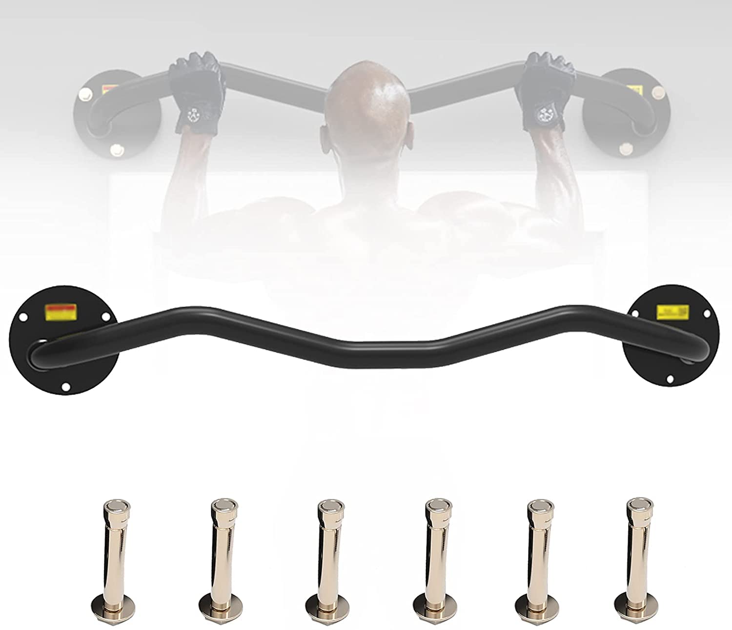 QUSYZD Strength Training Pull Up Bar Wall Mounted Pull Up Bar,Steel Dip Bars,Multi Grip Chin Up Bar,Pull Up Bar Doorway,Multifunction Pull Up Station,Strength Training Equipment,