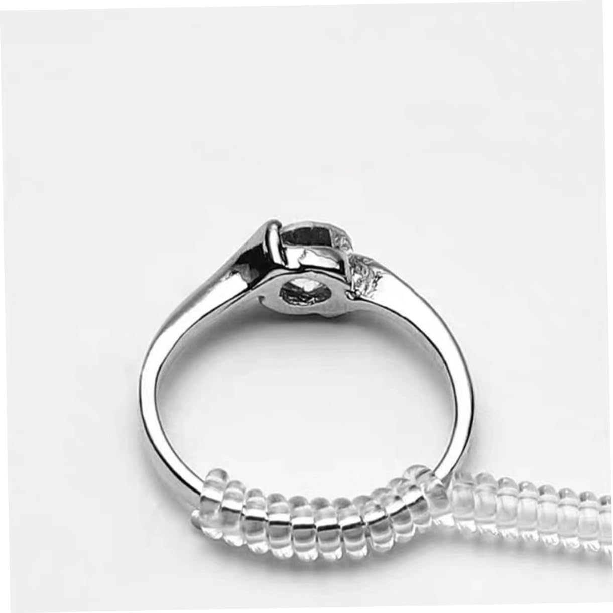 Gadpiparty 4pcs String Ring Adjuster Invisible Ring Adjustor Woman Ring Adjustor Ring Adjustor Silicone Simple Ring Adjustor White