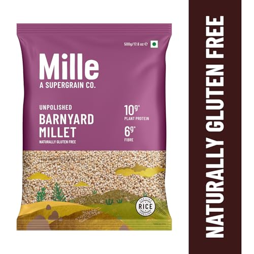 Image of Mille Samak Millet Whole Grain | Barnyard Millet | Sanwa /Bhagar /Kuthiraivally /Udalu | Ideal for FASTING | Unpolished, No Soaking Required | High Plant Protein and Fibre | Just cook for 6 minutes | High Grade Whole Grain | 500g
