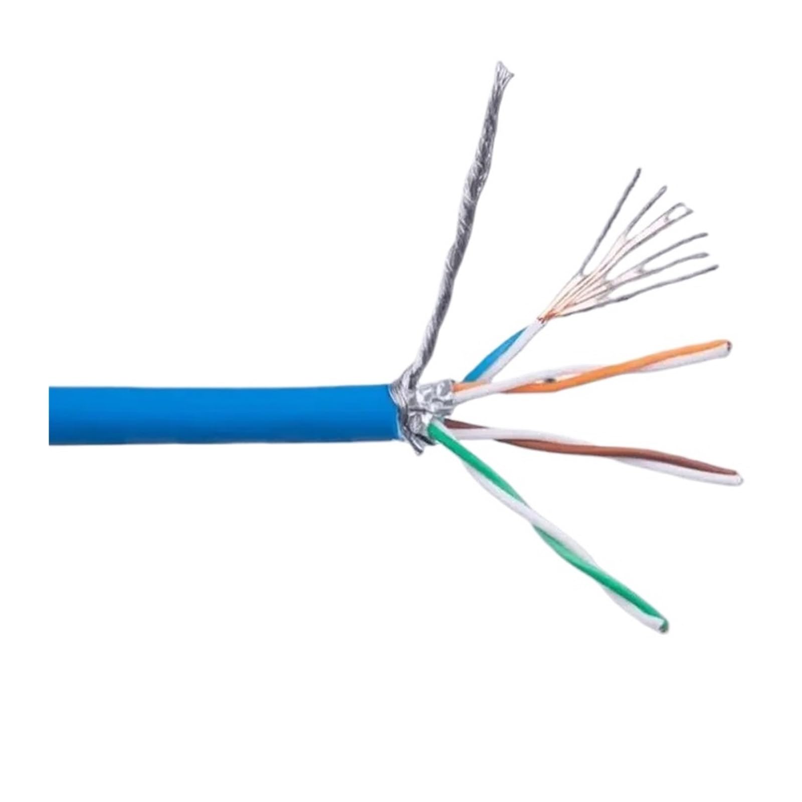 Câble Eathernet Cat6 26awg, connecteur RJ45, Ligne Internet LAN, câbles réseau SFTP blindés, 4 Paires torsadées, Patch Cat 6 (Color : Blue, Size : 100m)