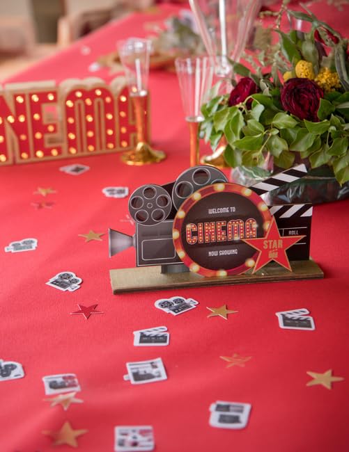 Générique Hollywood Wooden Table Centrepiece 20 x 13 cm, Red - Image 2
