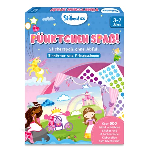 Skillmatics-Bastelaktivität: Pünktchen spaß! | Stickerkunst ohne Saubermachen, Geschenke für Kinder von 3 bis 7 | Vervollständige 8 Bilder voller Prinzessinnen & Einhörner Cover