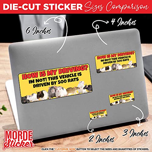 How Is My Driving Im Not This Vehicle Is Driven By 500 Rats Sticker Funny Meme Rat For Car Die-Cut Waterproof Vinyl Sticker For Laptop Water Bottle Phone Case Cars Merchandise Decor Decal Stuff Gift Idea For Her Him Adults Kid #TOP3
