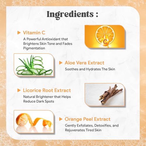 Image of LA'BANGERRY Vitamin C Face Wash With Rosemary | Cleans Oil & Dirt | Fades Dark Spots | Improves Radiance | For All Skin Types | For Men & Women | 50 ml